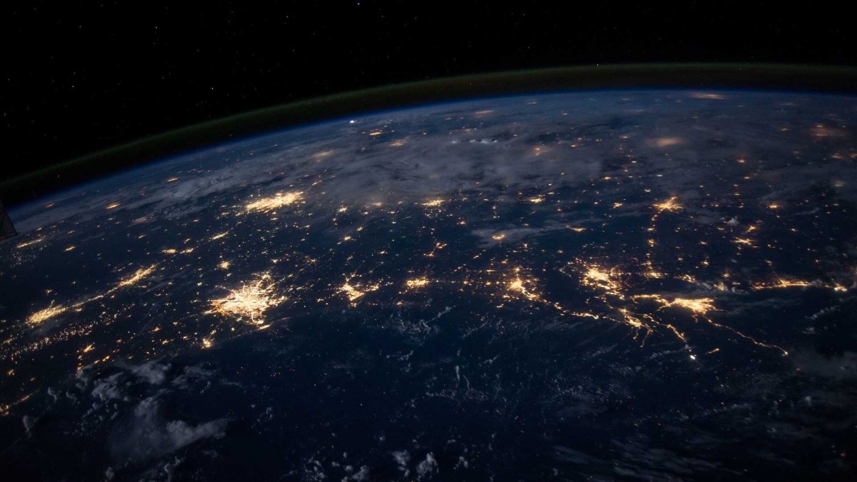 Earth seen from space at night