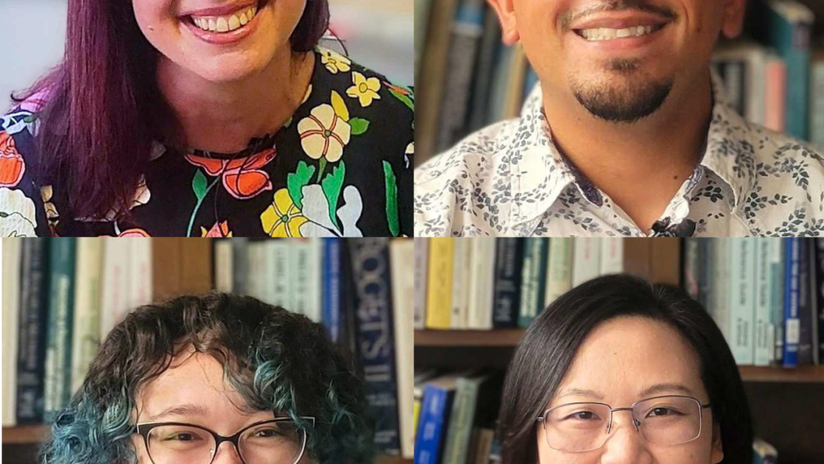 Collage of portraits of new ASU Sanford School faculty.