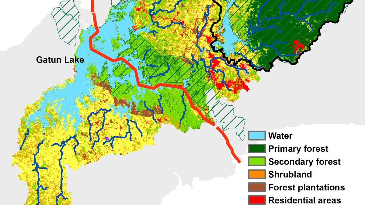 Land use land cover in the Panama Canal watershed (year 2008)