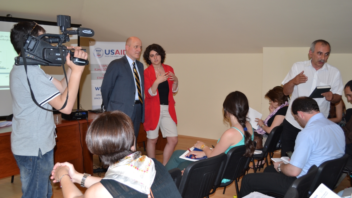 ASU&#039;s Fron Nahzi attends a USAID press conference with project partners in Albania