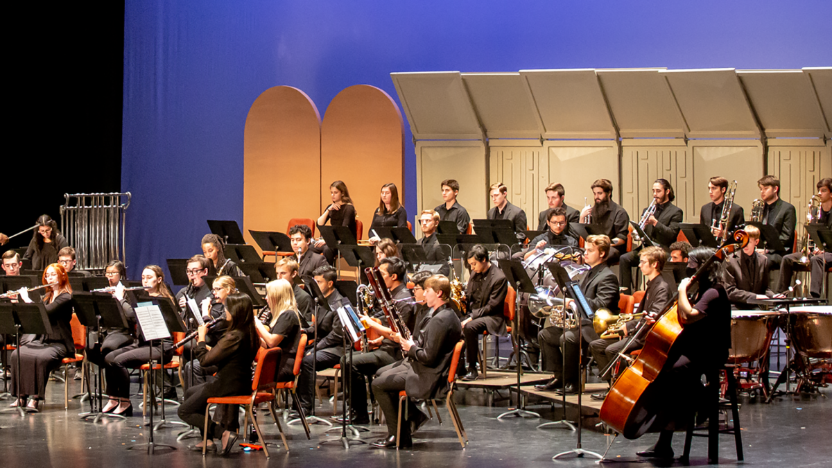 Symphony performing onstage.
