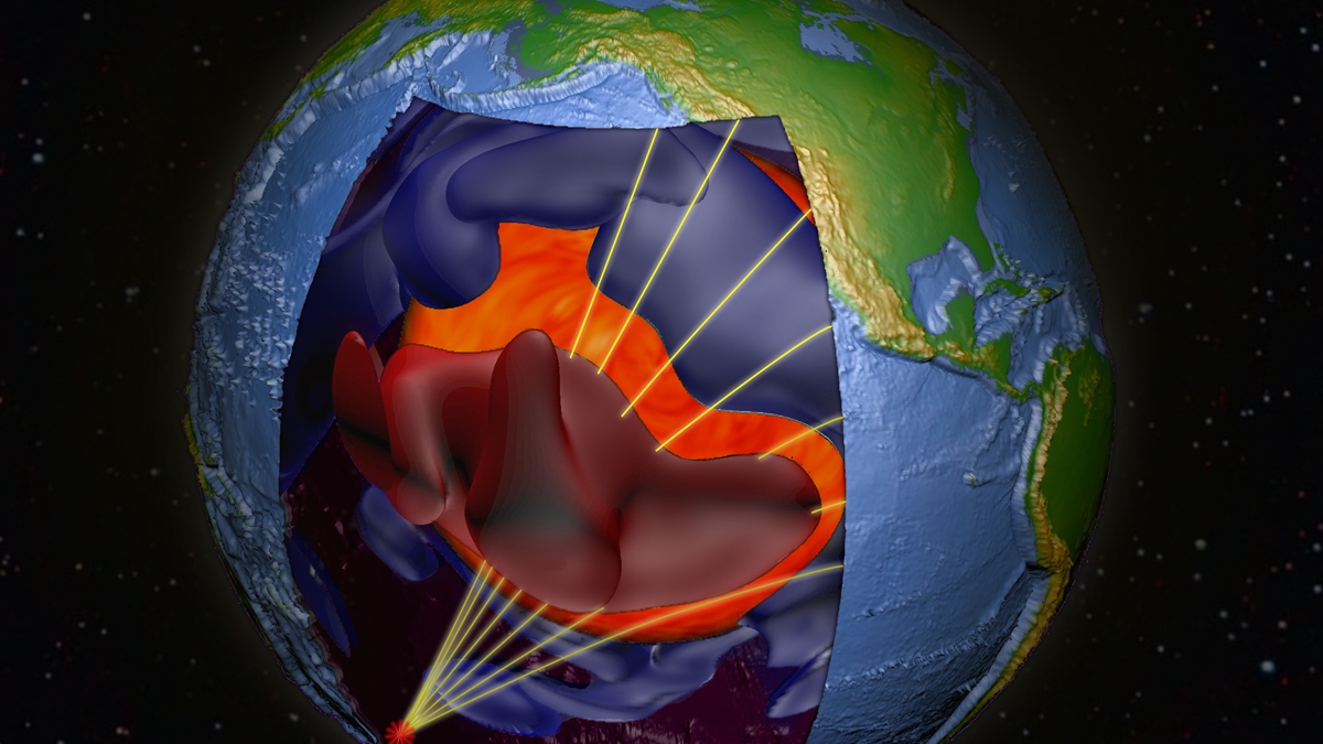 rendering of Earth&#039;s core