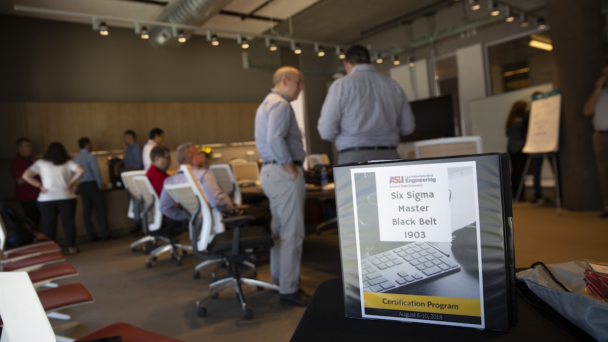 Participants get ready to start their Master Black Belt certification program at ASU.