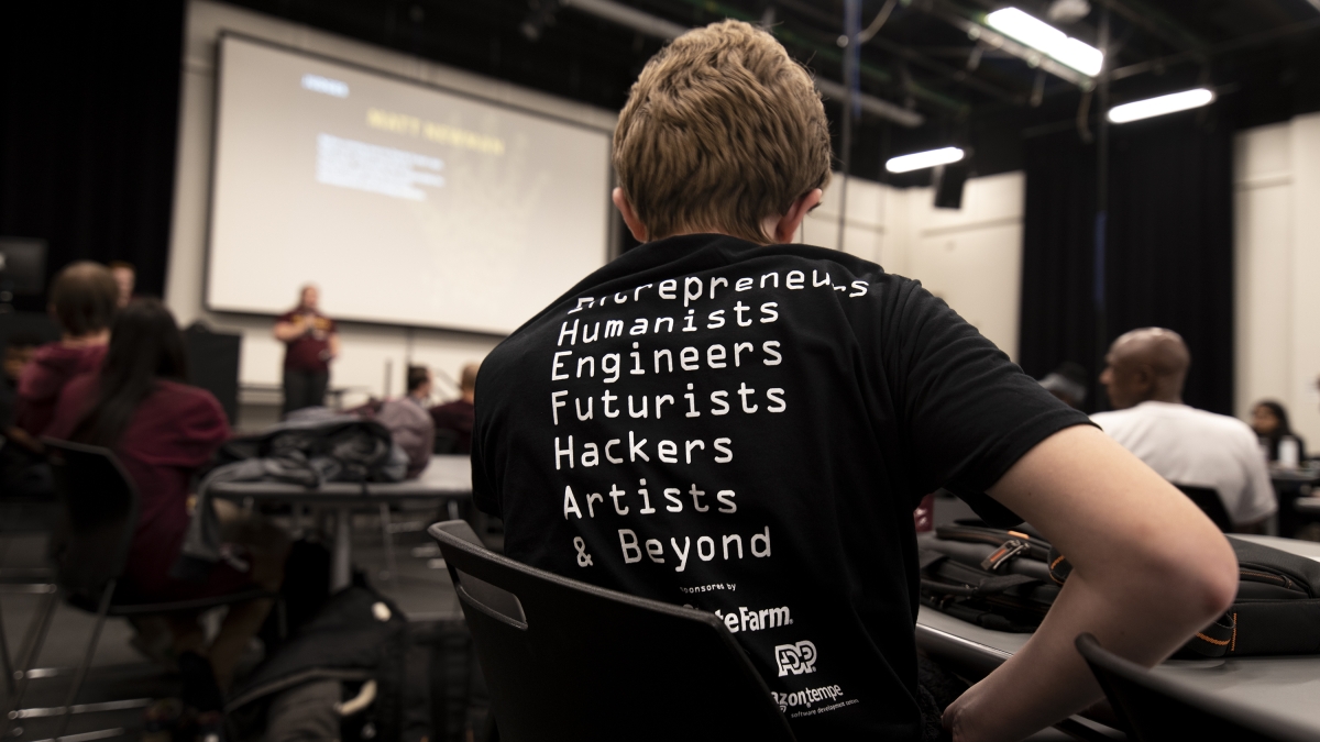 A T-shirt from the sixth annual Hacks for Humanity at ASU
