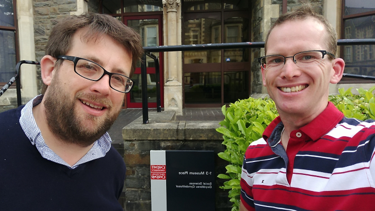 Dr. Jeremy Segrott and Dr. Jonathan Pettigrew at Cardiff University