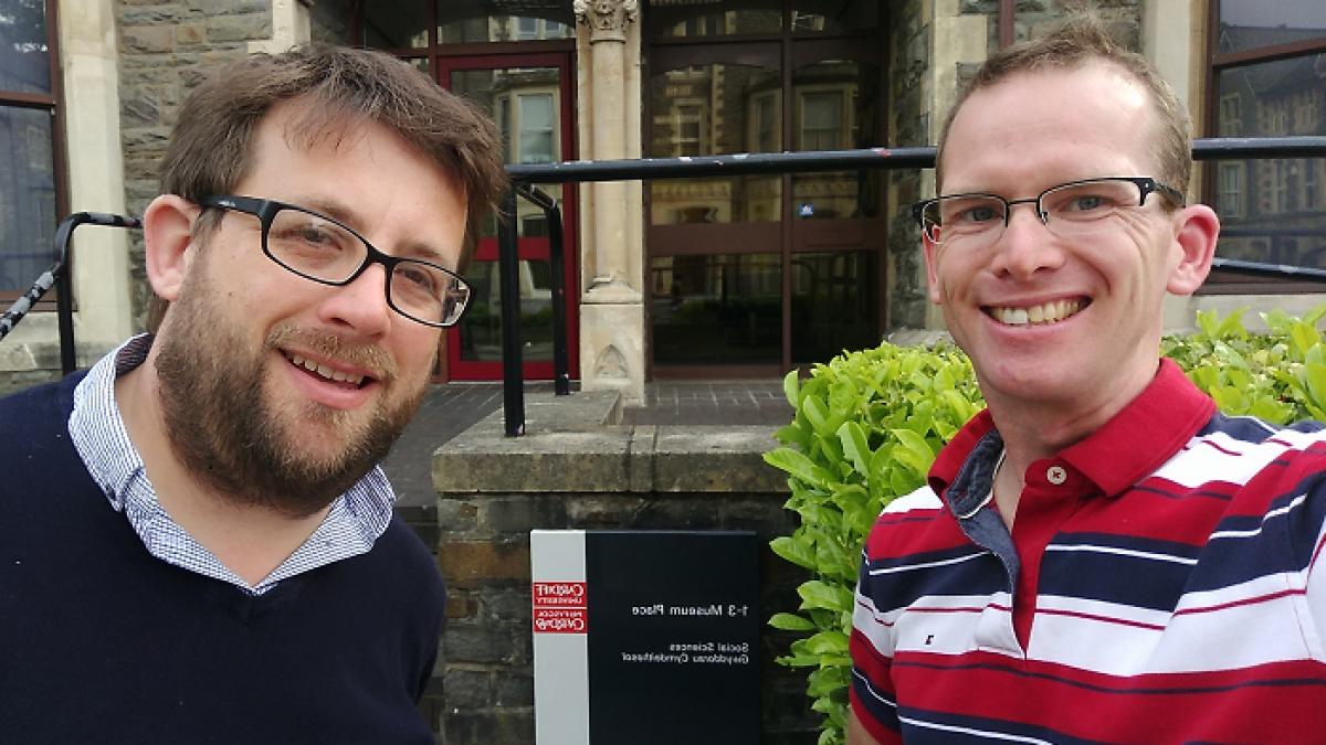 Dr. Jeremy Segrott and Dr. Jonathan Pettigrew at Cardiff University