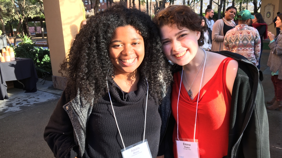 Alexis Moore (ASU) and Emma Plotkin (Bennington College) at the Future Arts Forward Conference in California
