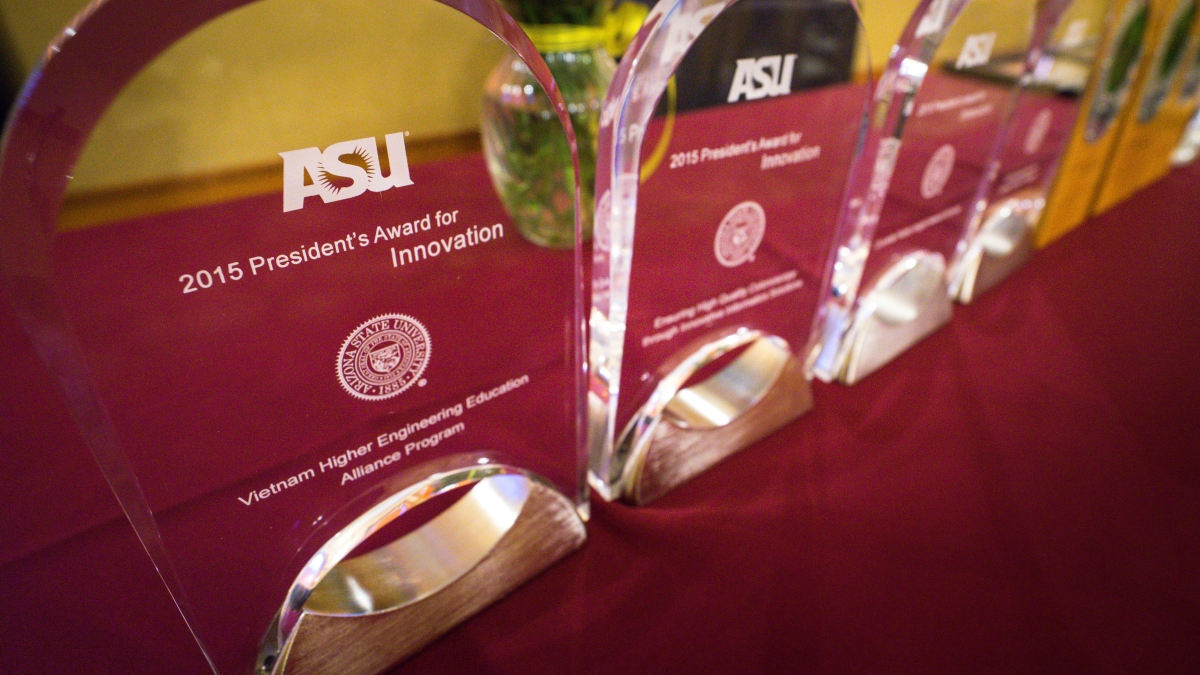close up of President&#039;s Recognition Reception awards