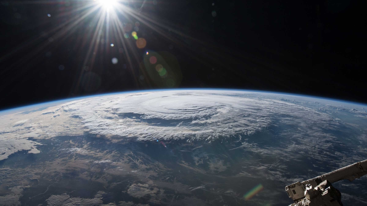 Hurricane Florence is pictured from the International Space Station in this NASA image