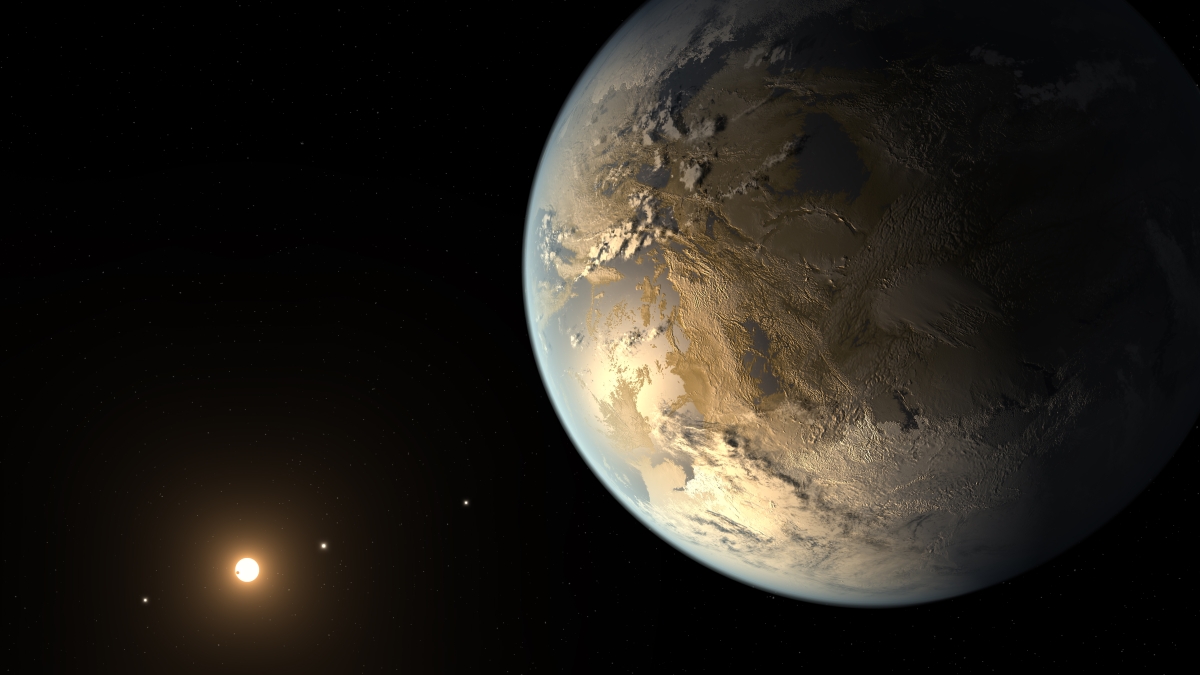 Artistic concept of Kepler-186f, the first validated Earth-size planet to orbit a distant star in the habitable zone