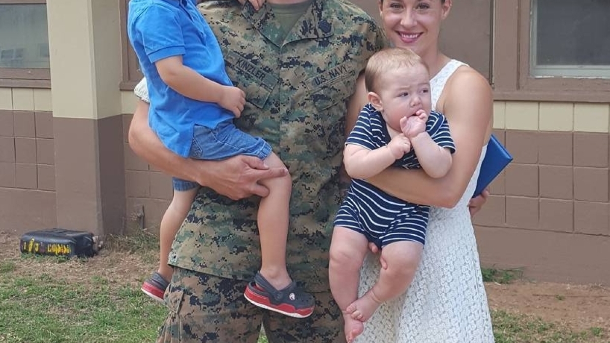 US Navy Hospital Corpsman First Class Michael Kinzler and Family
