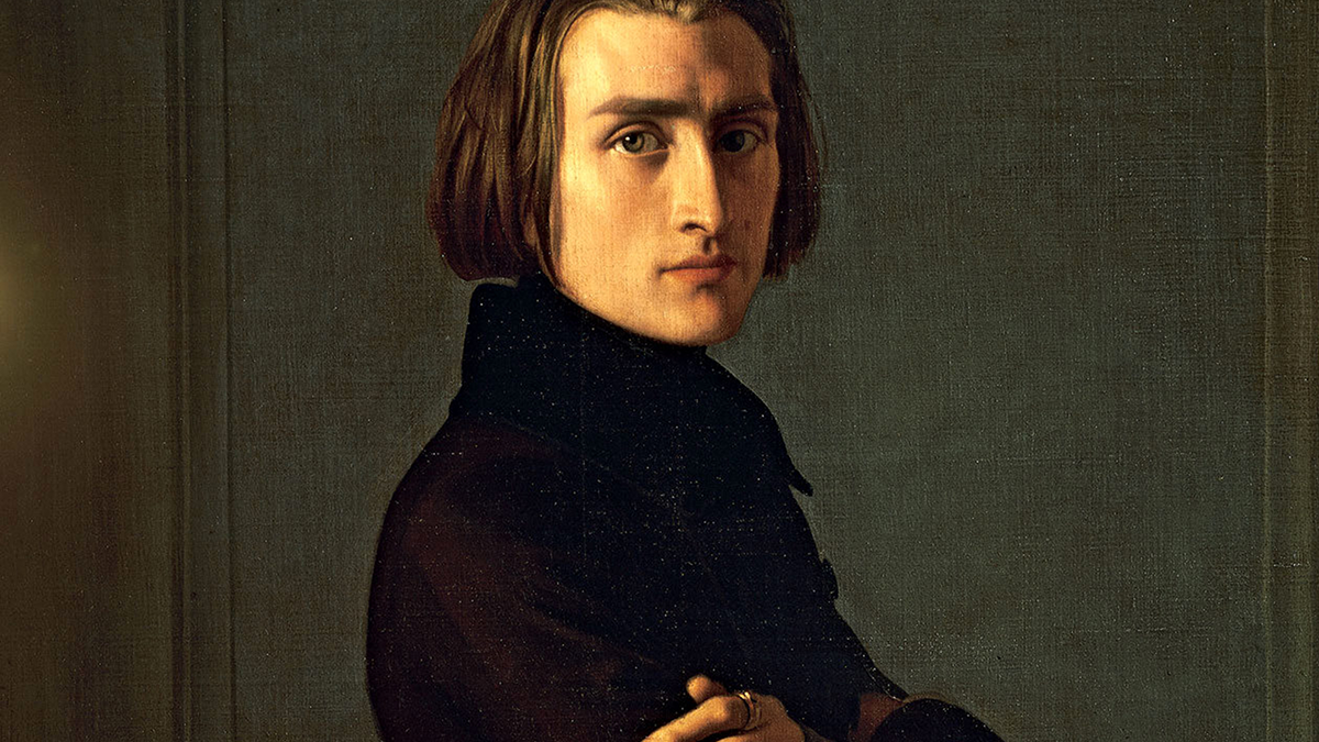 Photo of a painting of Franz Liszt, a 19th century musician.