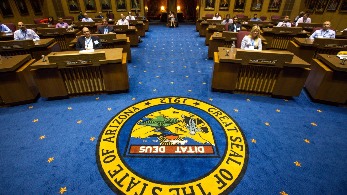 view of Senate floor at Arizona Capitol