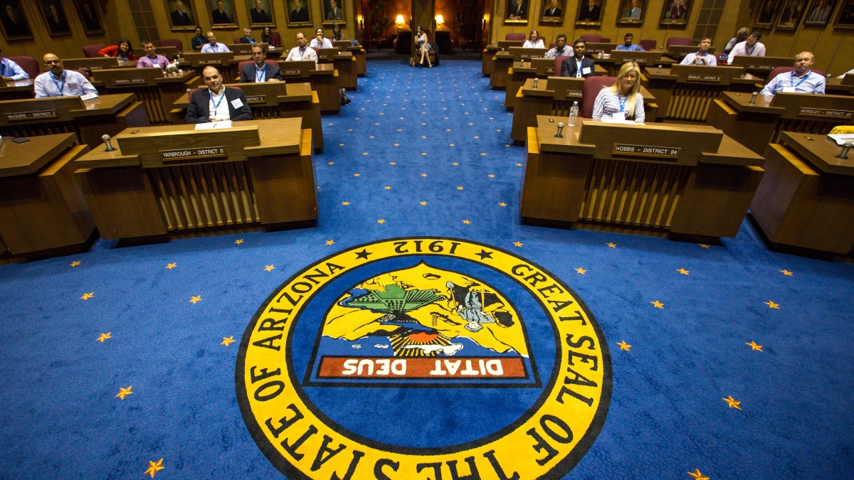 view of Senate floor at Arizona Capitol