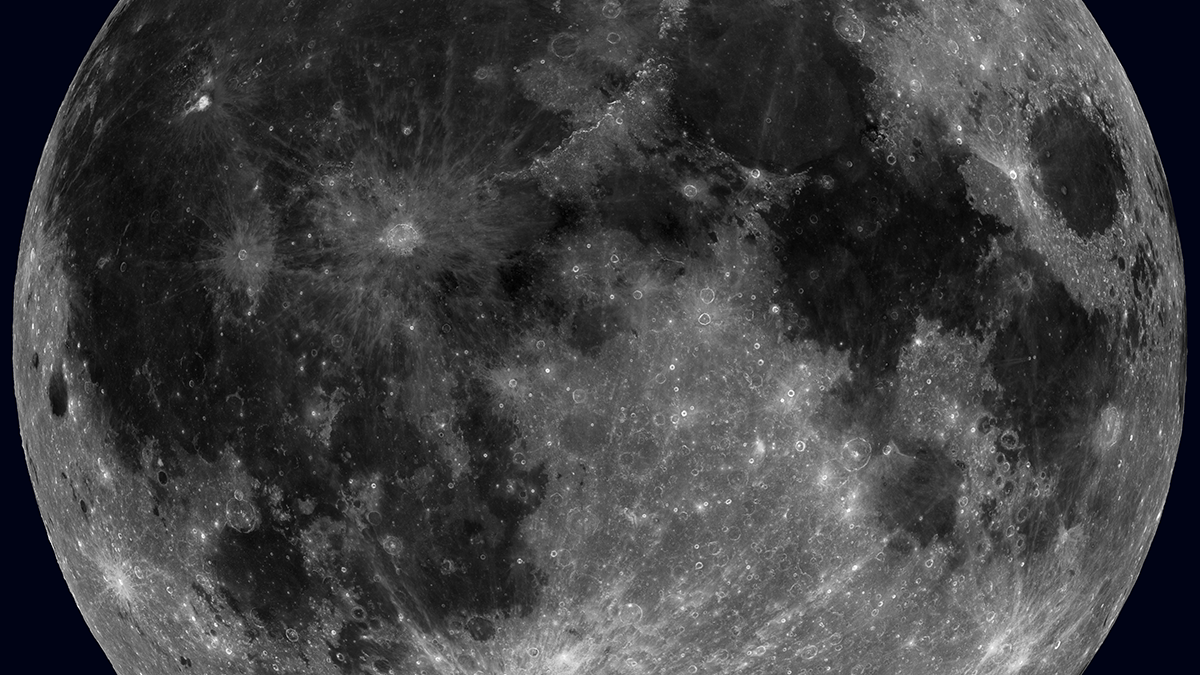 Mosaic image of the Moon taken with the Lunar Reconnaissance Orbiter Cameras