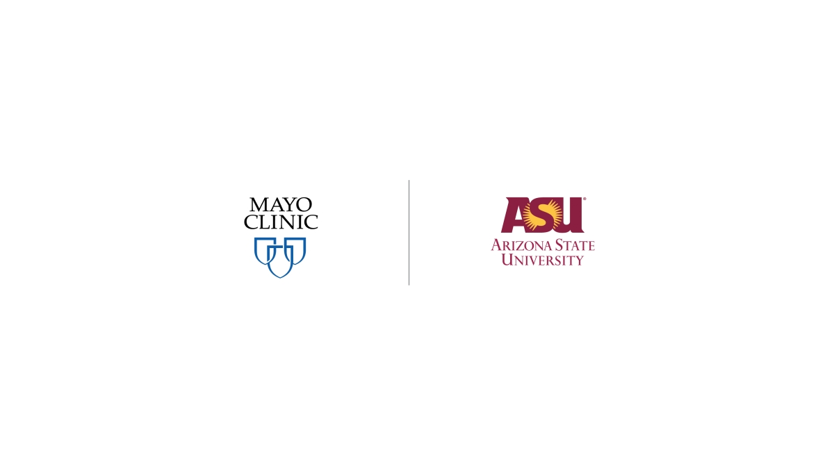 The logo of the Mayo Clinic and Arizona State University partnership