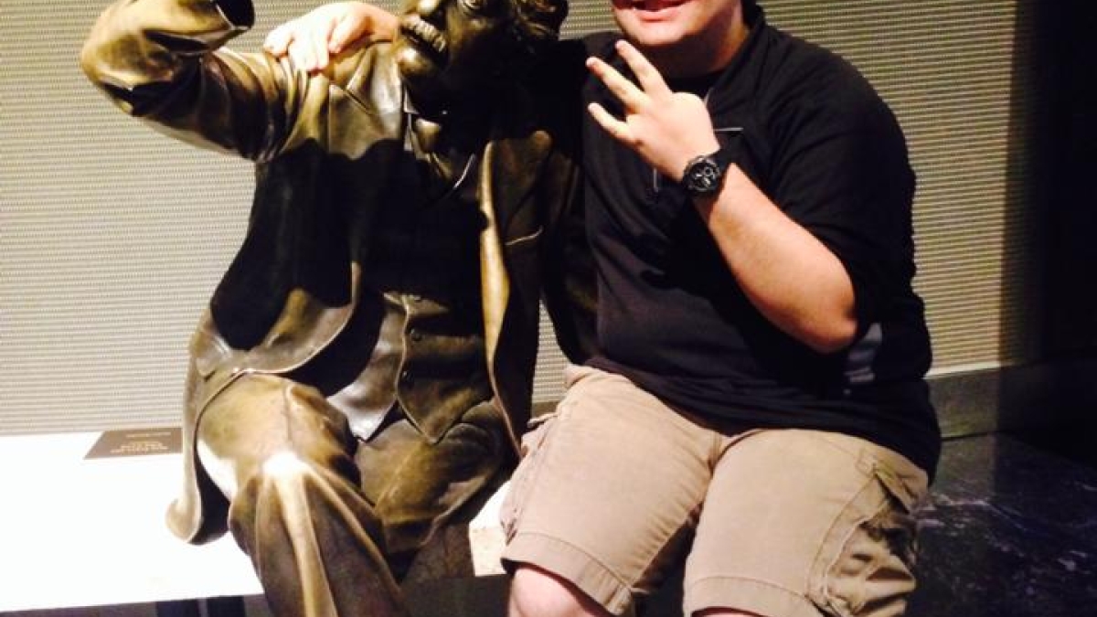 Michael Busch at the Griffith Observatory (with Albert Einstein)