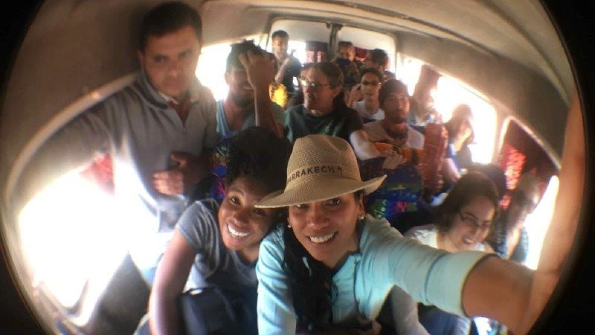 Group of students in a van
