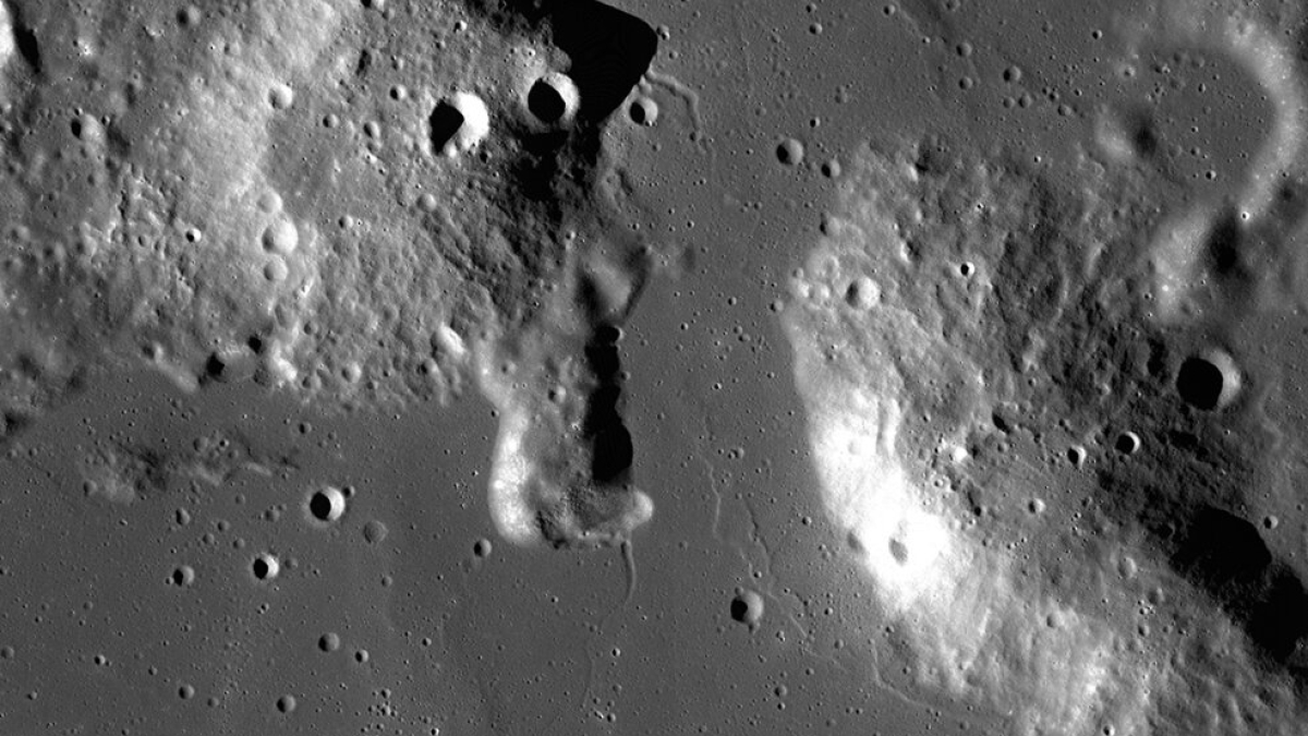 Controlled mosaic image of the moon's Gruithuisen Domes.