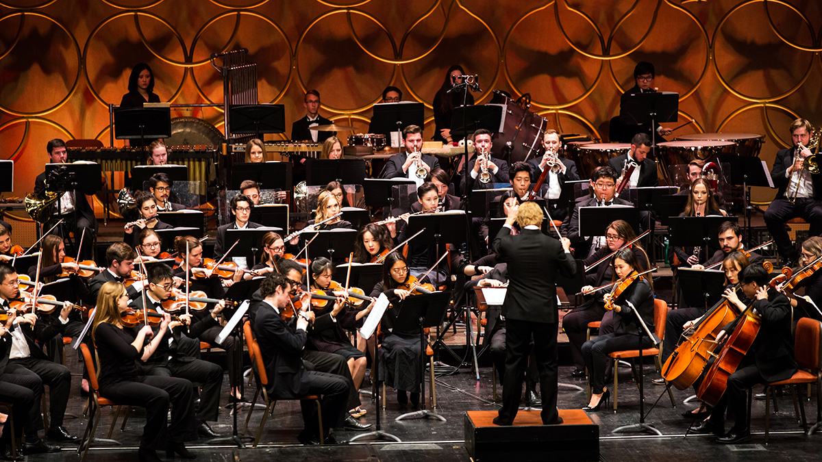 ASU Symphony Orchestra during a performance.