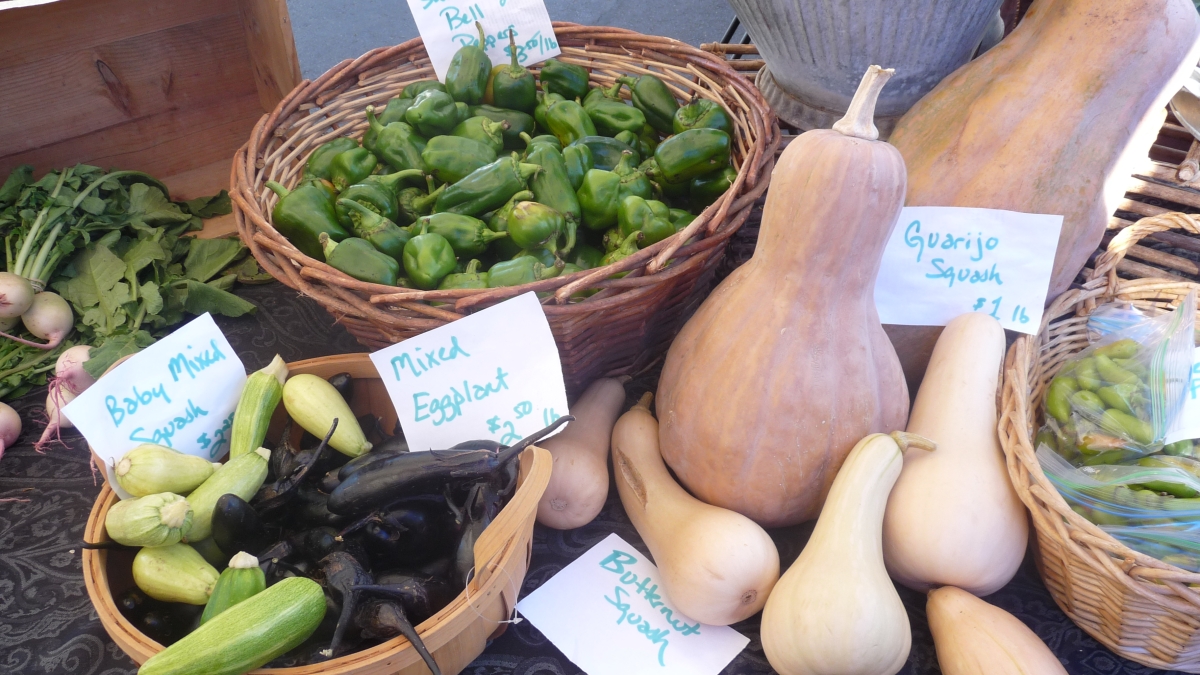 Vegetables at a farmers market