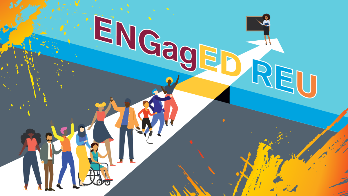 Art graphic for the new ENGagED undergraduate research experience at ASU