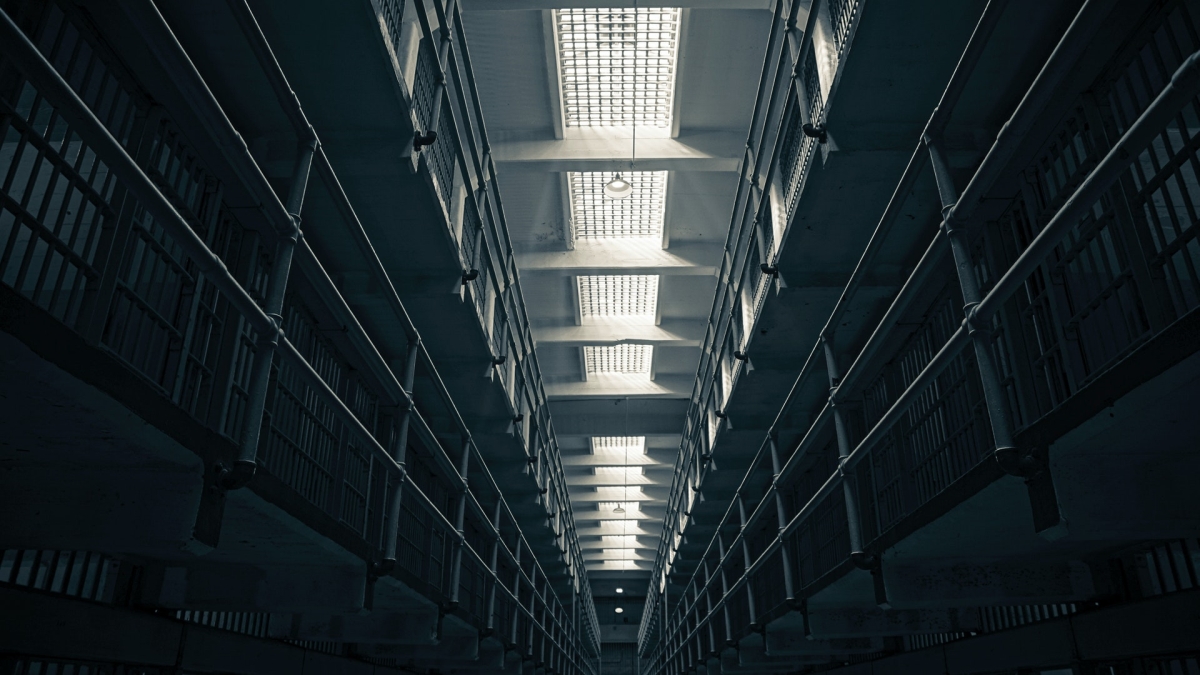 Rows of prison cells.