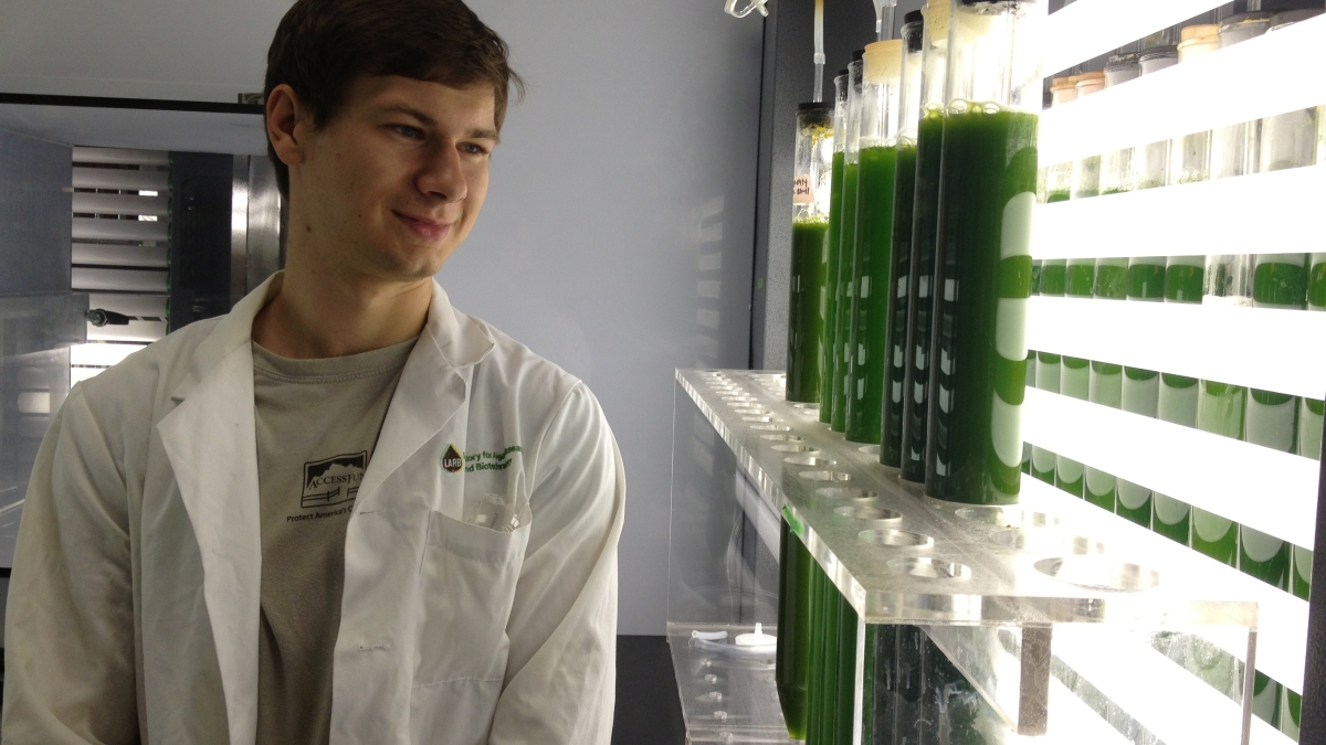 Phillip Carrier at the Arizona Center for Algae Technology and Technology