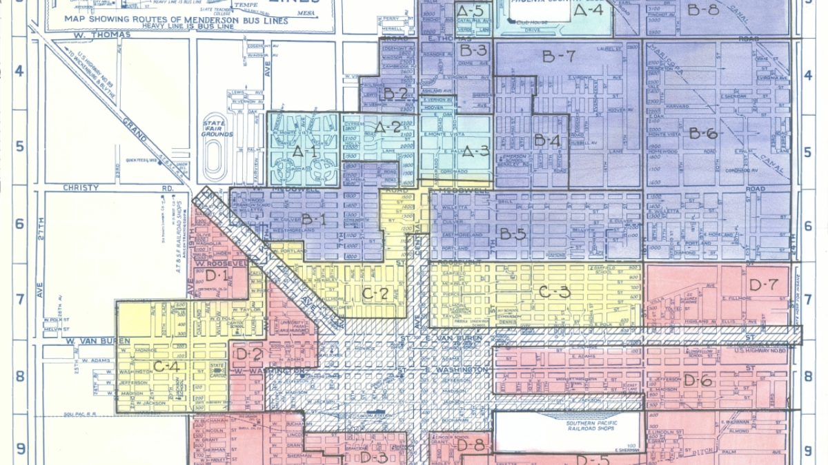 Historical map of redlining in Phoenix