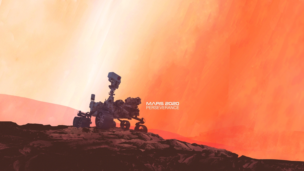 Perseverance rover on Mars illustration