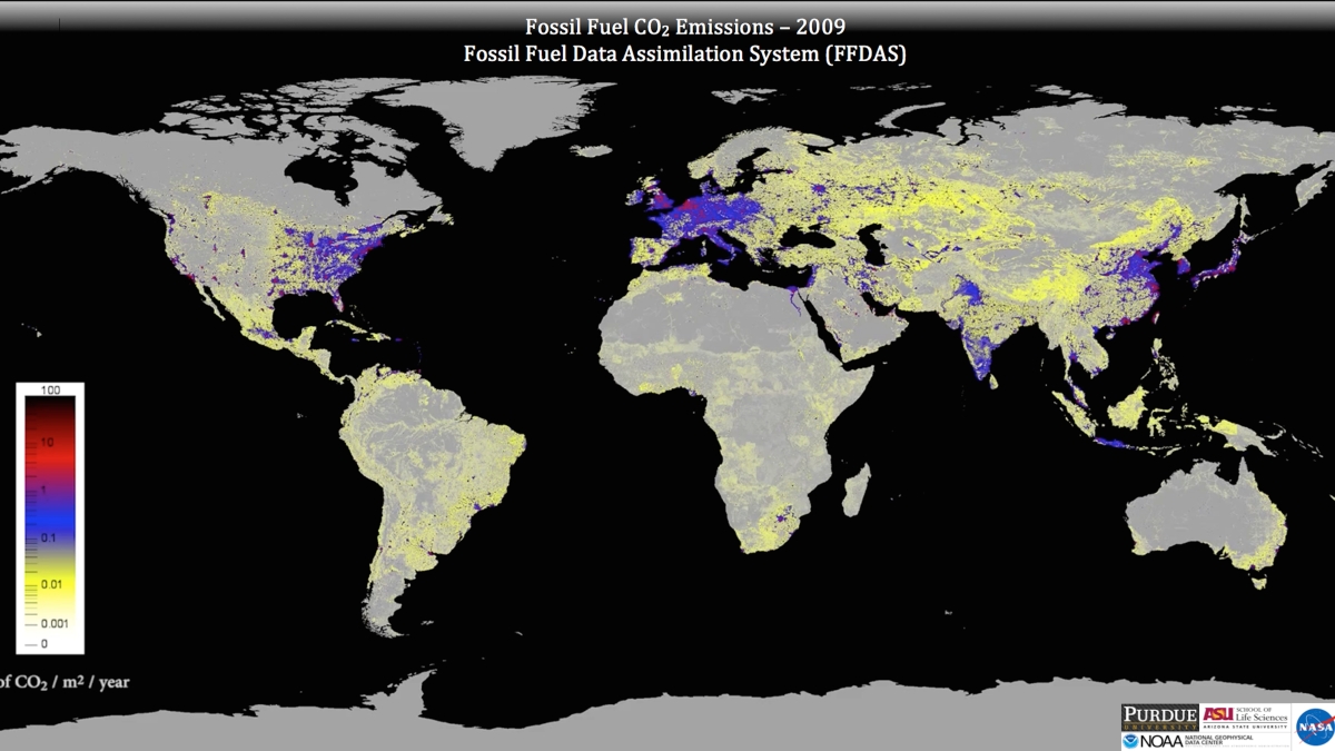 Global fossil fuel CO2 emissions 