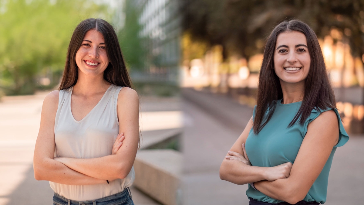 Portraits of ASU psychology graduate students Jeri Sasser and Marissa Castellana.