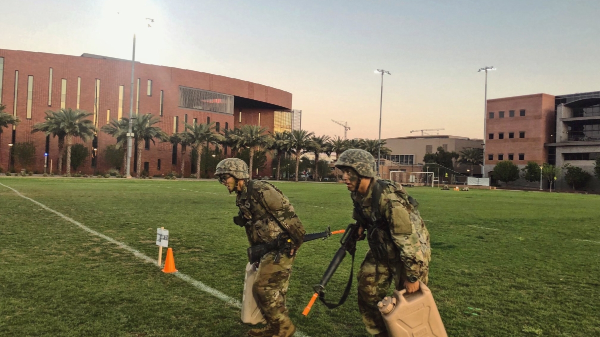 Students in ASU's ROTC program participate in activities
