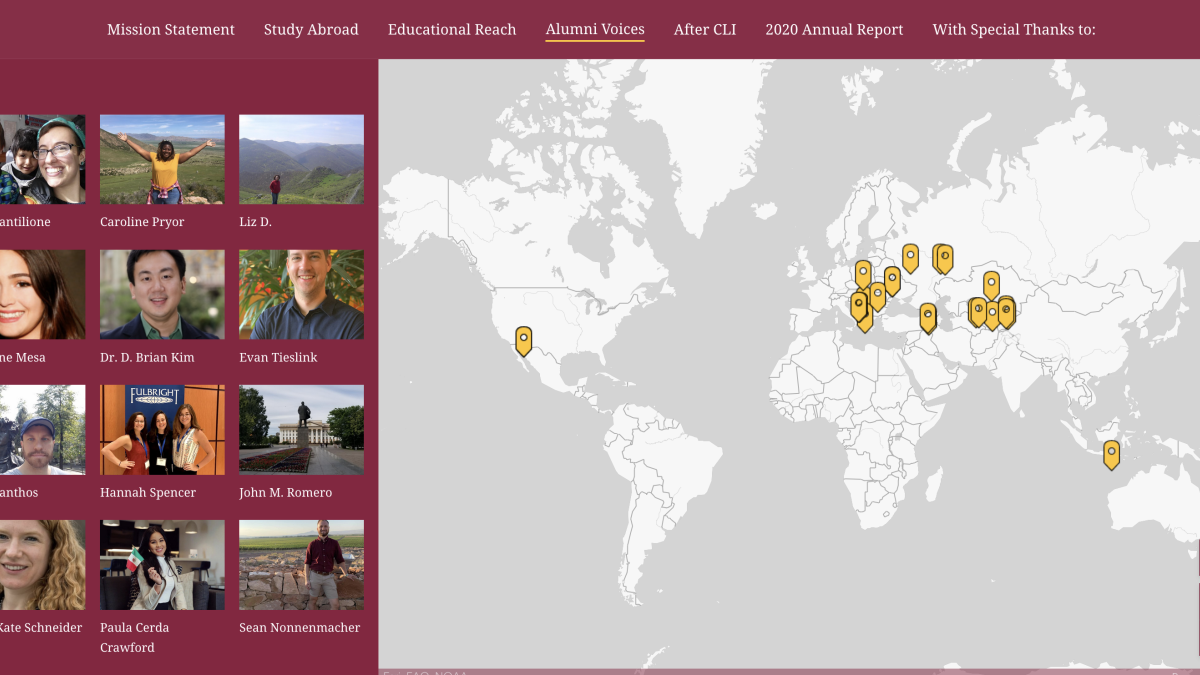 Map showing where different ASU institute alumni are from