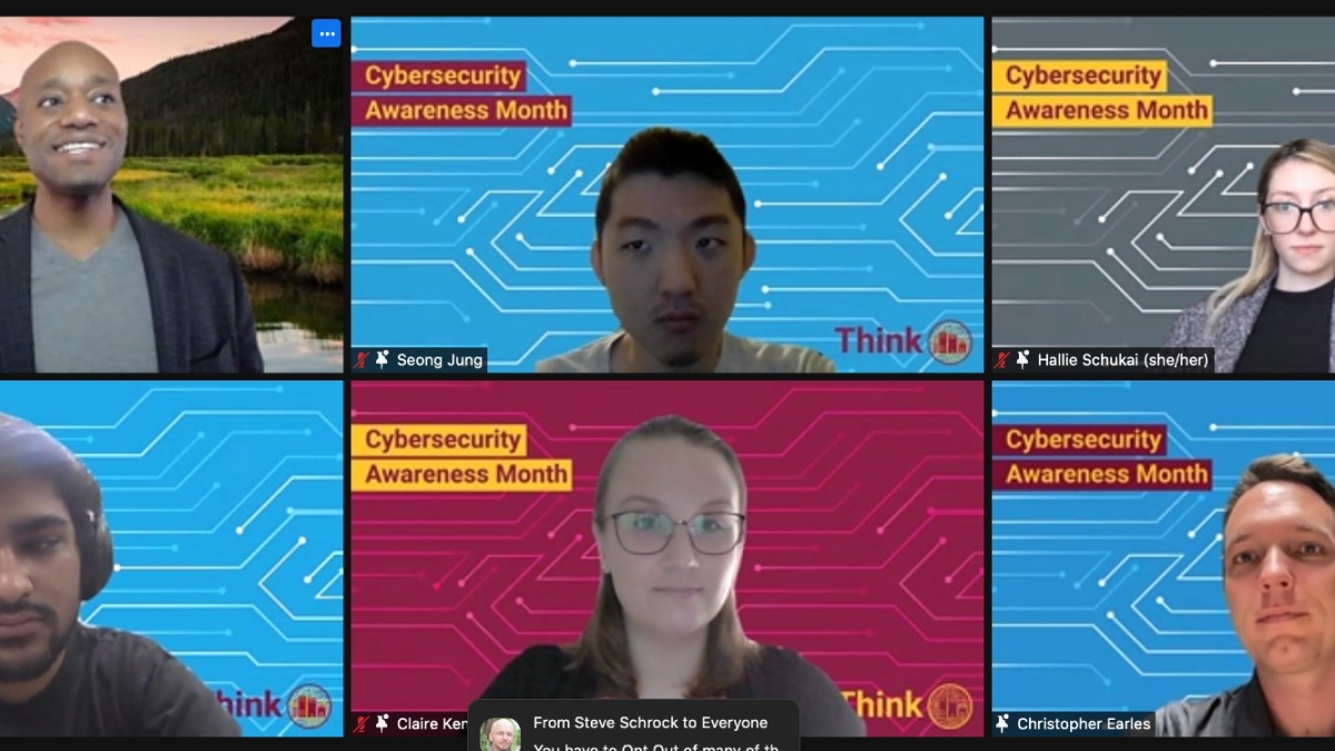 Screenshot of people in a Zoom chat.