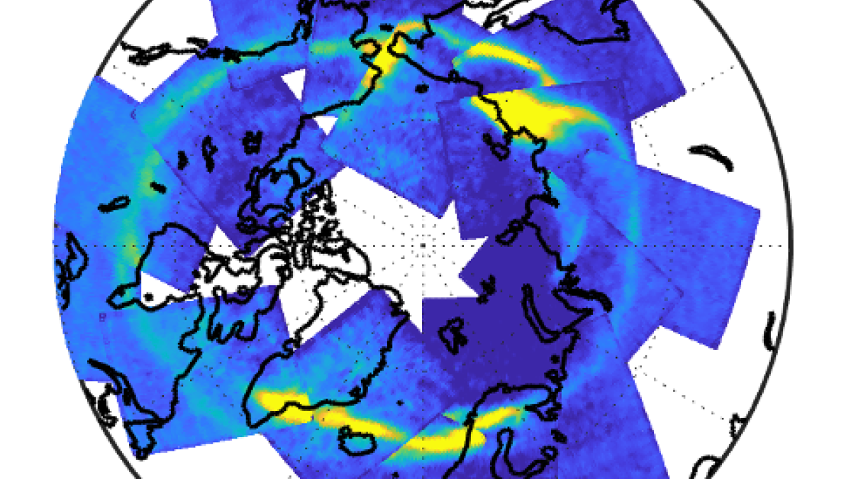 Illustration showing auroral signatures observed from the CO2 4.3 micrometer emission from space