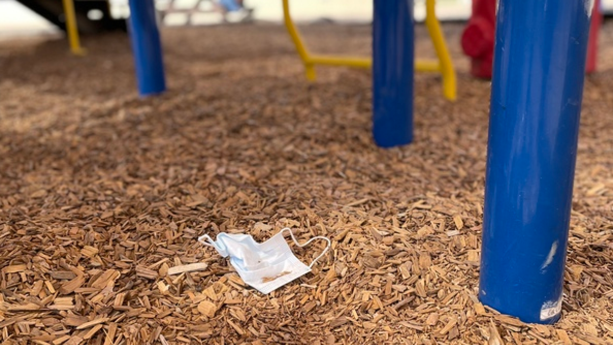 mask at playground