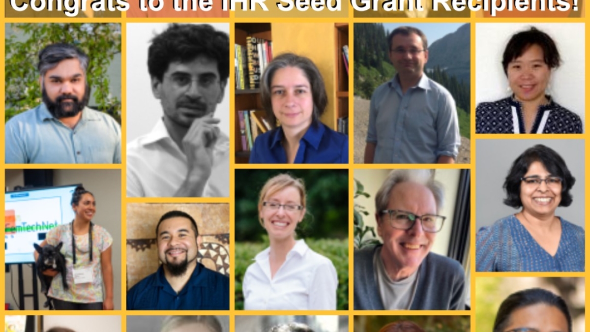 Collage of portraits of ASU professors who are Institute for Humanities Research 2022 Seed Grant Recipients