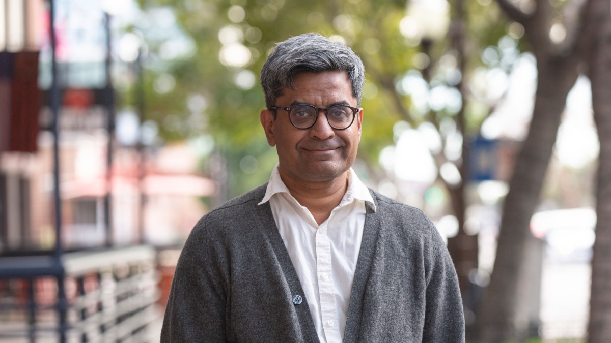 Sridhar Seetharaman pictured looking at the camera in an outdoor setting.