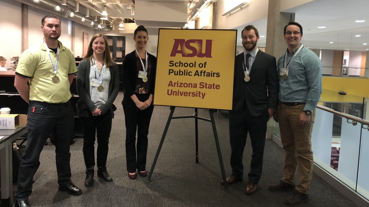 Team from ASU regional site that placed second in the 2018 NASPAA-Batten Student Simulation Competition