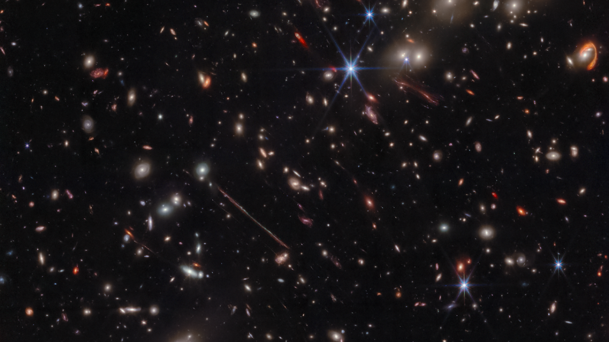A view of many galaxies in space