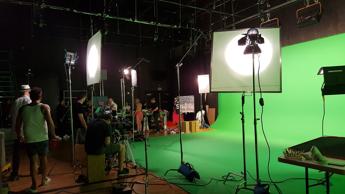 Sun Studios sound stage with green screen