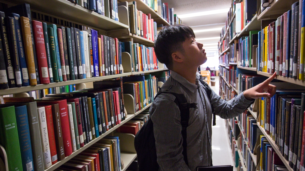 ASU Student at Library 