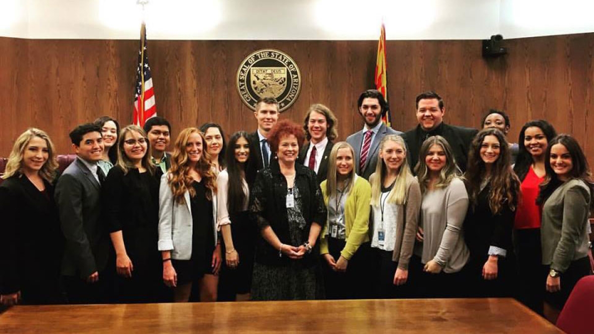 Future ASU members of the Teach for America corps at the Arizona Senate