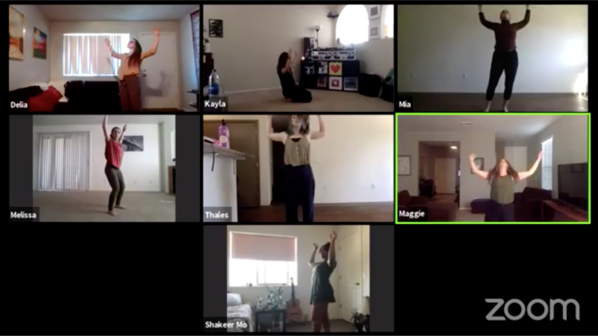 Screen capture of a virtual dance presentation.