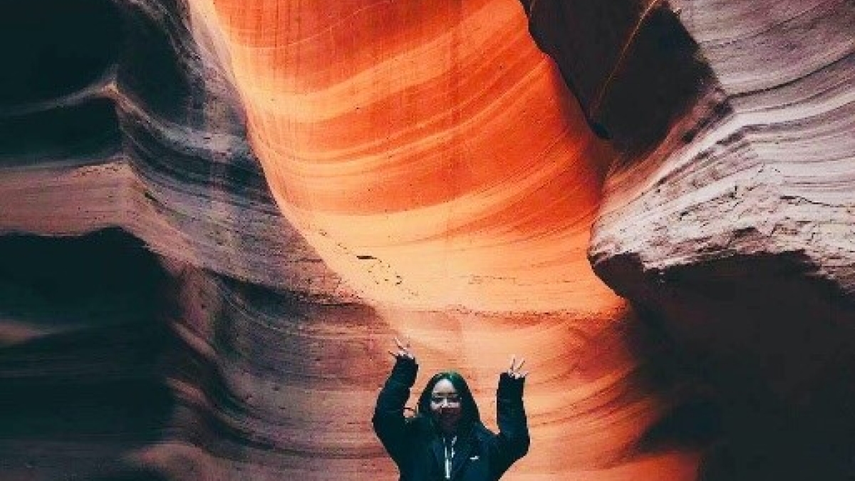 Jing "Viona" Fang visits Antelope Canyon near the Arizona-Utah border with about 20 other ASU students in early November.