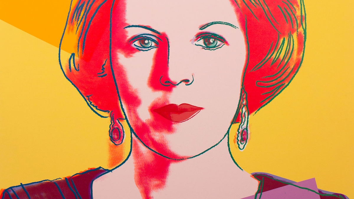 Andy Warhol, Reigning Queens (Queen Beatrix), 1985. Screenprint on Lenox museum 