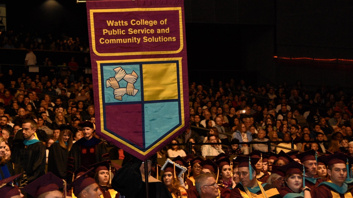 Watts College, banner, convocation, Arizona State University