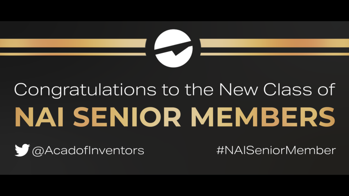 Flyer reading "Congratulations to the New Class of NAI Senior Members"