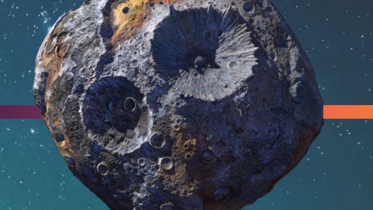 Artist's rendition of the Psyche asteroid